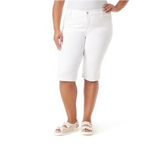 Gloria Vanderbilt White Knee-Length Bermuda Jeans